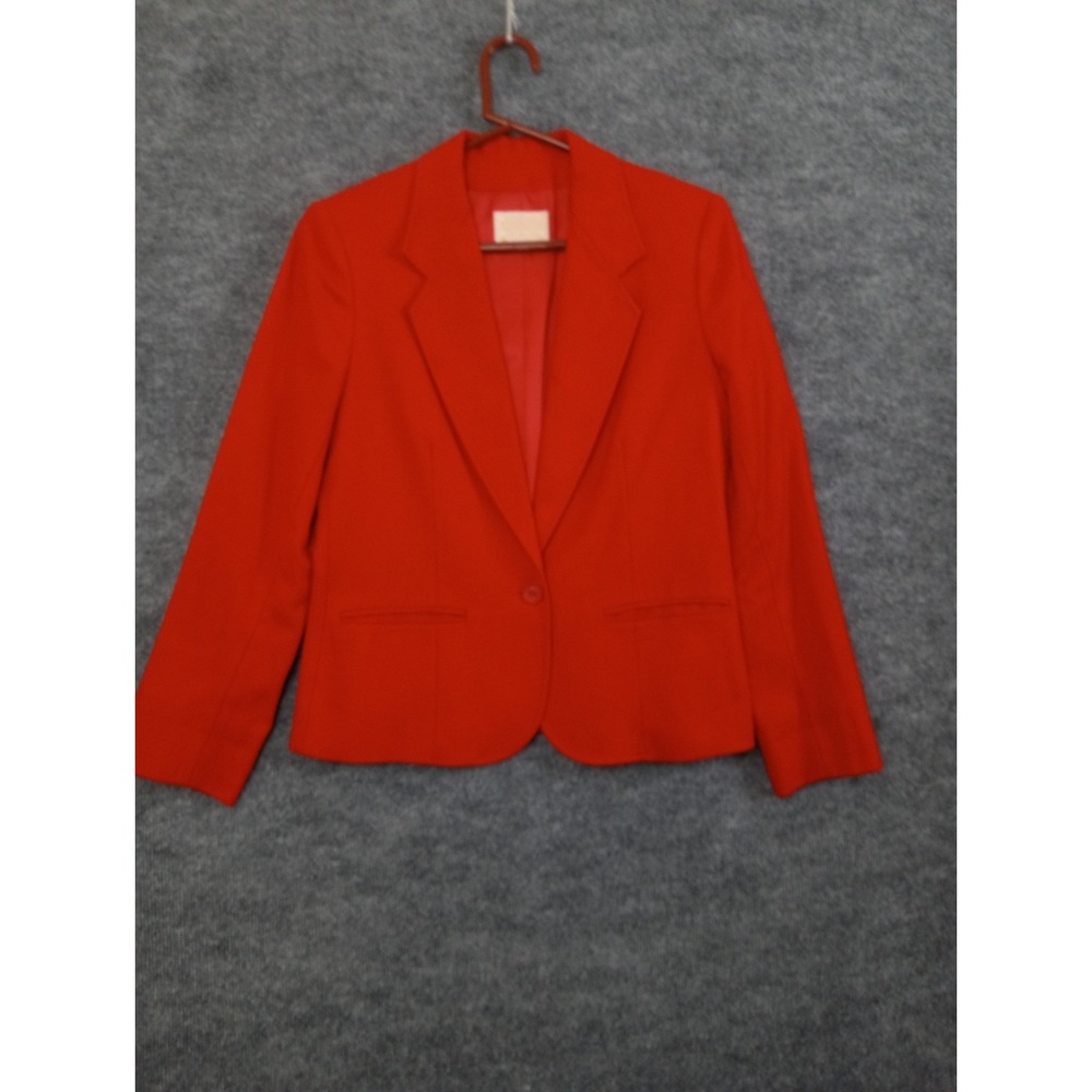Vintage Pendleton Wool Blazer Women's Size 8 Red Single Button Classic
